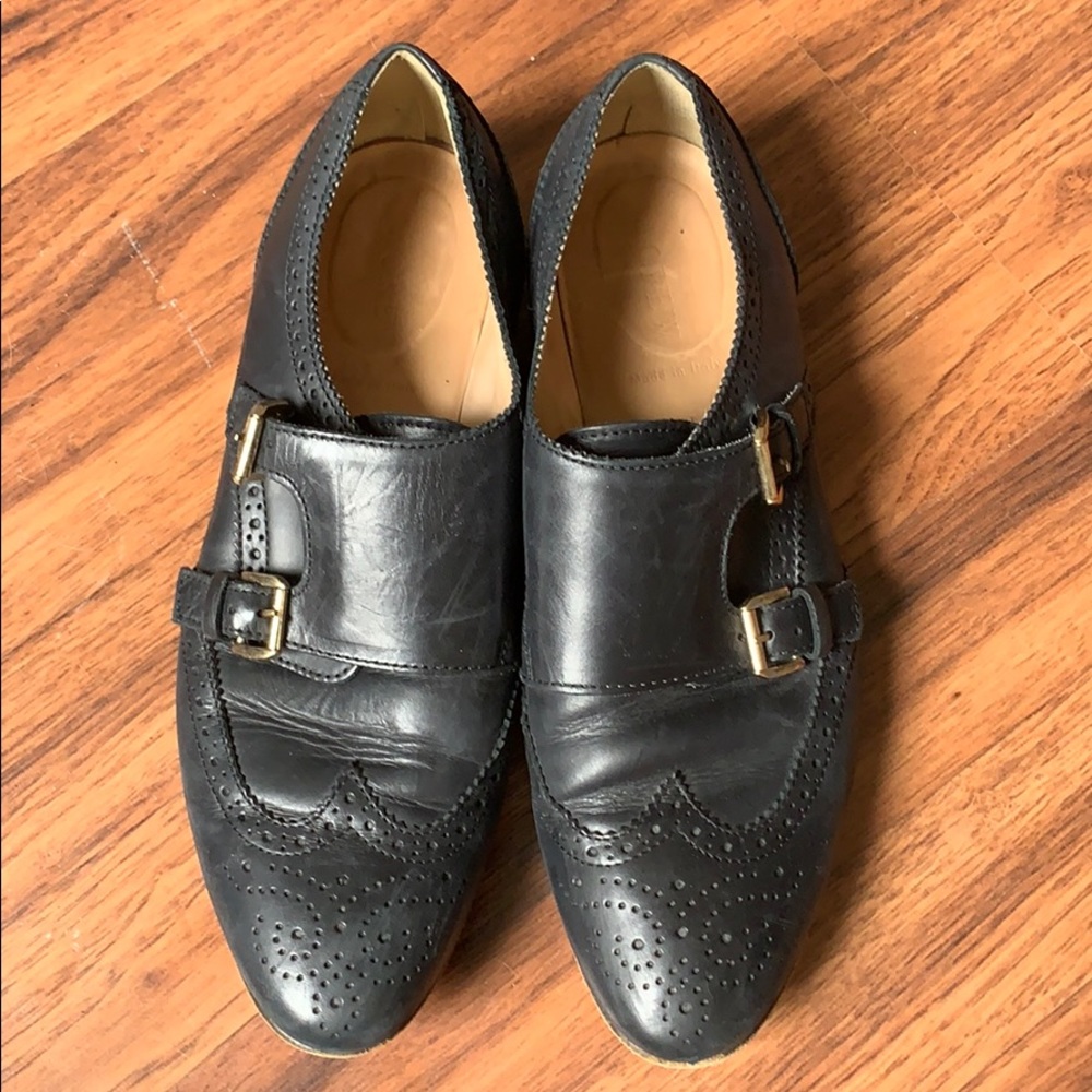 Black J.Crew Monk Strap Shoes